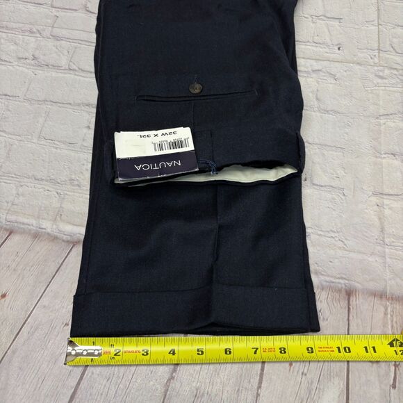 NWT Vintage Nautica Men Wool Cashmere Flannel Pants Size 32x32 Pleated D050 -11 - Picture 8 of 16